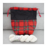 POCHON MOTIF TARTAN ROUGE